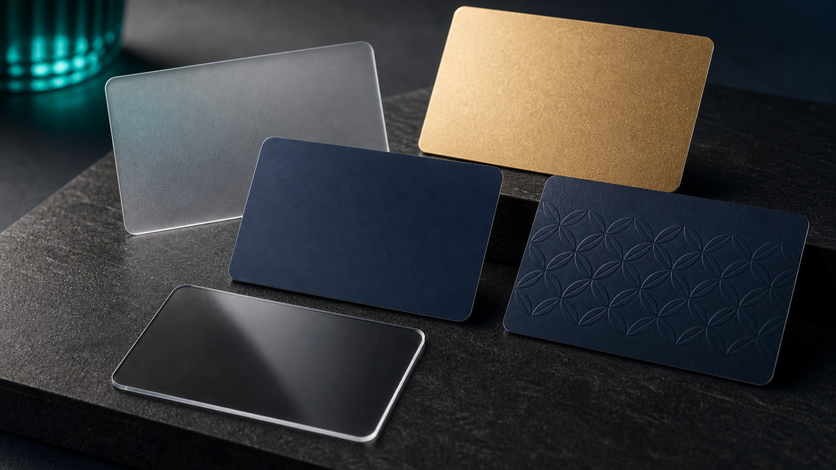 Plastic card finish and material sample mockup