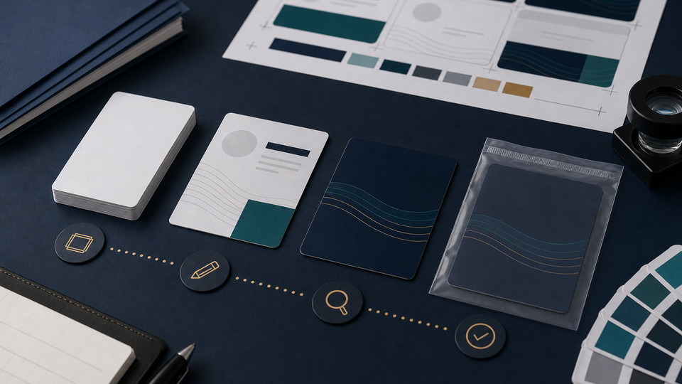 Plastic card production planning and proofing mockup