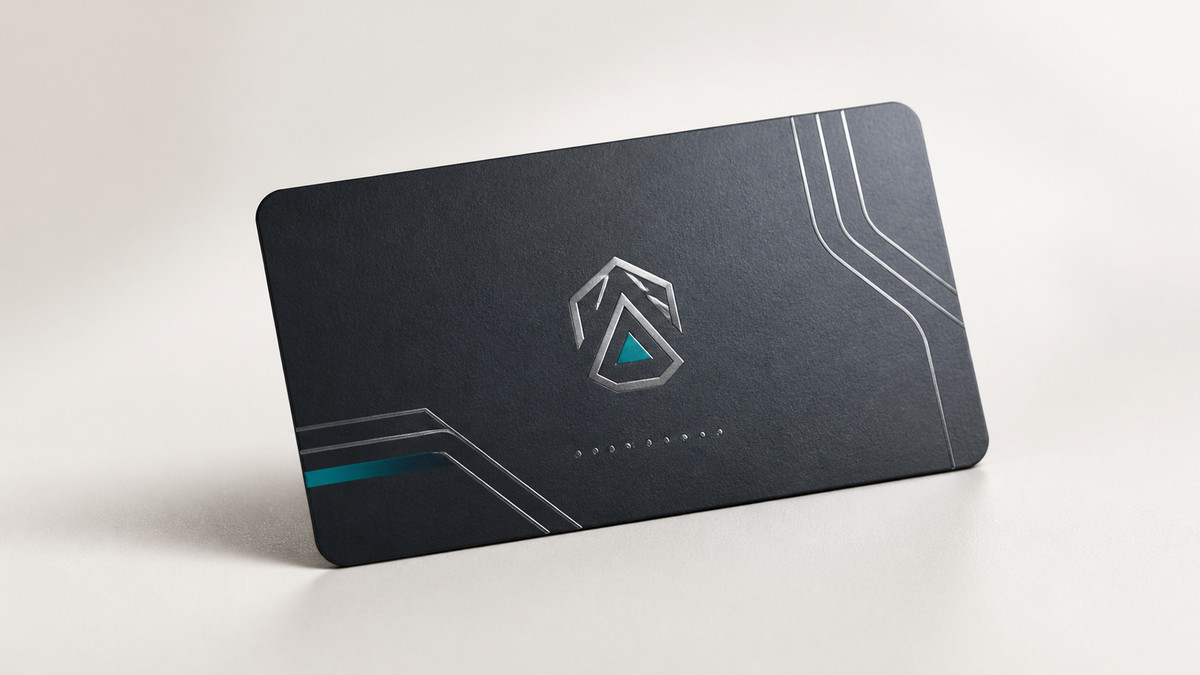 Premium charcoal plastic business card mockup