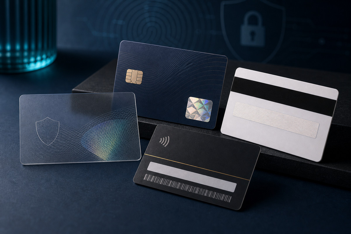 Security feature plastic card sample mockup